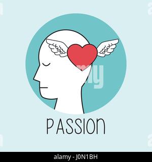 profile human head passion Stock Vector