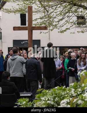 Brentwood, Essex, 14th April 2017; Good Friday Walk of Witness service, Brentwood, High Street Credit: Ian Davidson/Alamy Live News Stock Photo