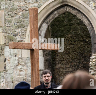 Brentwood, Essex, 14th April 2017; Good Friday Walk of Witness service, Brentwood, High Street Credit: Ian Davidson/Alamy Live News Stock Photo