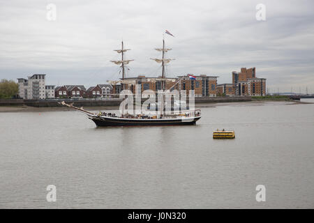 Woolwich, UK. 14th Apr, 2017. Royal Greenwich Tall Ships festival in Woolwich. : Keith Larby/Alamy Live News Stock Photo