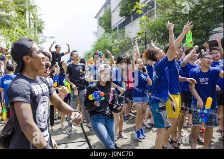 Kuala Lumpur, MALAYSIA. 15th Apr, 2017. People gather for Songkran Music Festival 2017 celebrations in Kuala Lumpur, Malaysia on April 14, 2017. Credit: Chris Jung/ZUMA Wire/Alamy Live News Stock Photo