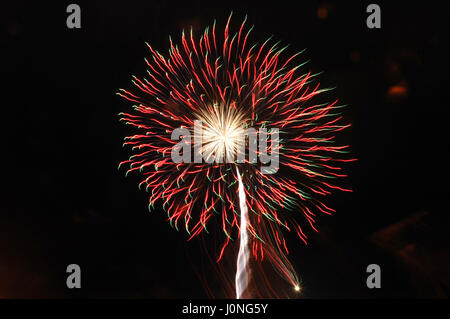 fireworks exploding in the night sky Stock Photo