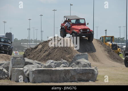 jeeps on the beach jeep convention in Daytona Florida USA Stock Photo