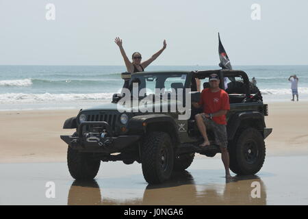 jeeps on the beach jeep convention in Daytona Florida USA Stock Photo