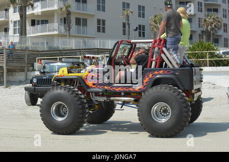 jeeps on the beach jeep convention in Daytona Florida USA Stock Photo