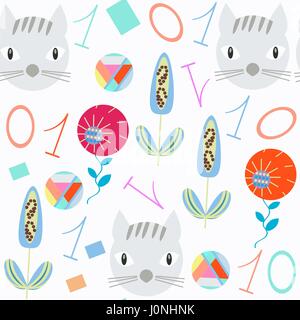 Numeral kids  seamless pattern. It is located in swatch menu, vector image. Bright illustration. Colorful image for design. Cute picture Stock Vector