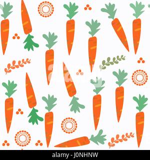 Carrot  seamless pattern. It is located in swatch menu, vector image. Bright illustration. Colorful image for design. Cute picture Stock Vector