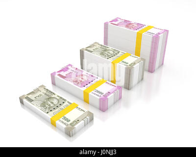 New Indian Currency - 3D Rendered Image Stock Photo