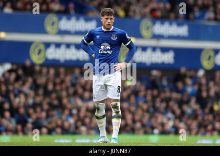 Everton's Ross Barkley during the Premier League match at Goodison Park, Liverpool. PRESS ASSOCIATION Photo. Picture date: Saturday April 15, 2017. See PA story SOCCER Everton. Photo credit should read: Martin Rickett/PA Wire. RESTRICTIONS: No use with unauthorised audio, video, data, fixture lists, club/league logos or 'live' services. Online in-match use limited to 75 images, no video emulation. No use in betting, games or single club/league/player publications. Stock Photo
