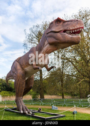Tyrannosaurus rex, Jurassic Kingdom, Osterley Park, London Stock Photo
