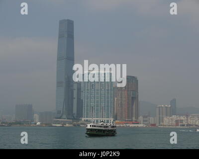 Star Ferry crossing Victoria Harbor, Hong Kong Stock Photo