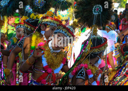 Manipuri boys perform dances during Ras Leela festival, in Madhabpur, Maulvi bazar, Bangladesh. The Bishnupriya Manipuri Community celebrates 'Raas Le Stock Photo