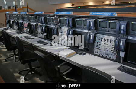 Launch Control Room at Kennedy Space Center Stock Photo