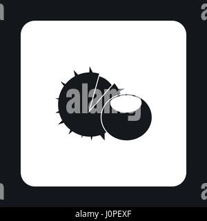 Chestnut icon, simple style Stock Vector
