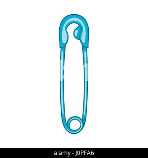 Closed safety pin icon, cartoon style Stock Vector