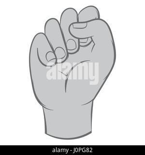 Clenched fist icon, black monochrome style Stock Vector