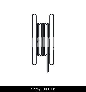 Electric cable icon, outline style Stock Vector