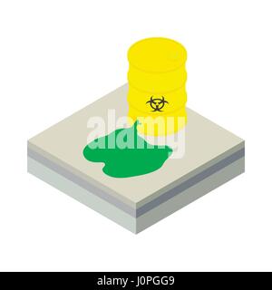 Toxic waste spilling from barrel icon Stock Vector