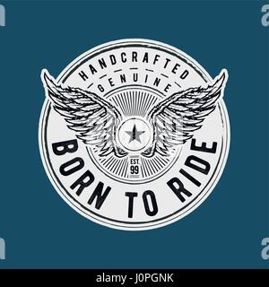 Born to Ride typographic design for t-shirt print. Global flat colors. Layered vector illustration. Stock Vector