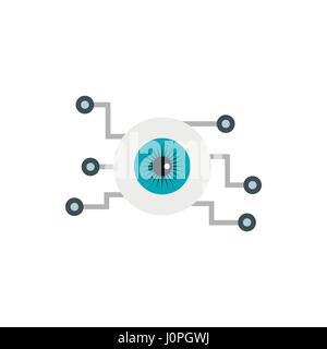 Cyber eyes icon, flat style Stock Vector