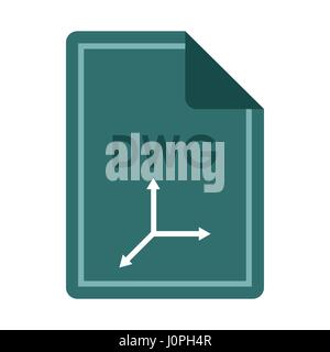 File DWG icon, flat style Stock Vector