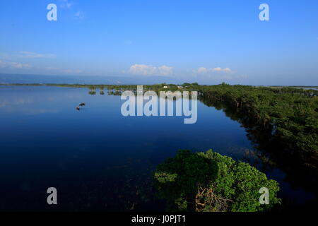 A scenario of Tanguar Haor also called Tangua Haor. Sunamganj,Bangladesh. Stock Photo