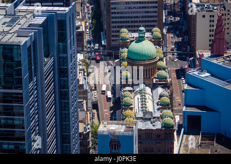 A top view of the Queen Victoria building in the centre of Sydney Stock Photo