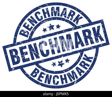 benchmark blue round grunge stamp Stock Vector