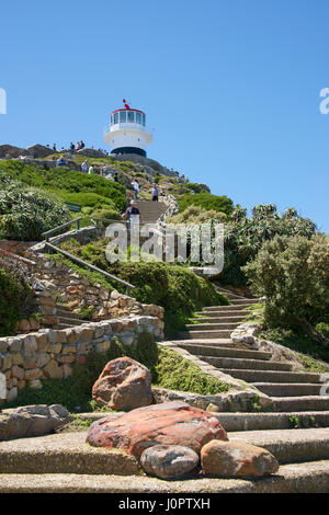 Stairs leading to Cape Point lighthouse Cape of Good Hope South Africa Stock Photo