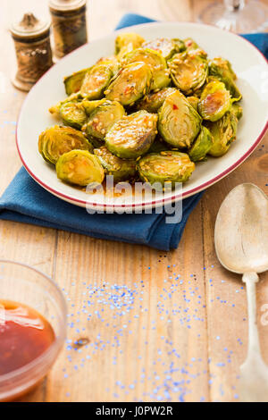Sweet spicy brussels sprouts Stock Photo