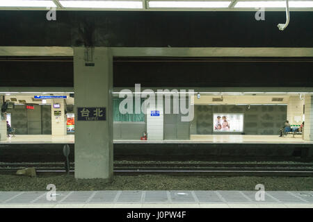 Taipei, Taiwan,26 Dec,2014 - the paltform of Taipei station Stock Photo