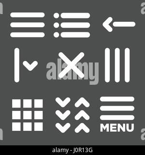 Flat Menu Icon Illustration for Website Navigation Stock Vector