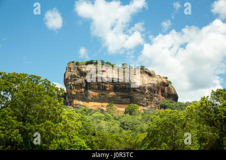 Sigiriya Sri Lanka kingdom, famous scenic tourist place. Stone mountain. Attractions under Unesco protection Stock Photo