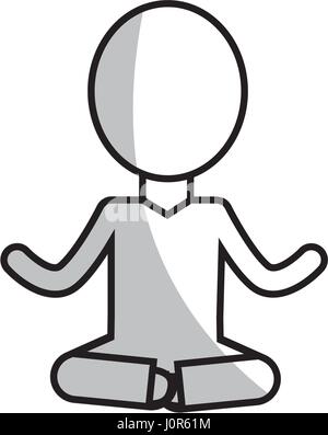 figure mental health pictogram meditation Stock Vector