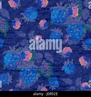 Jeans raspberry seamless background. Vector Stock Vector
