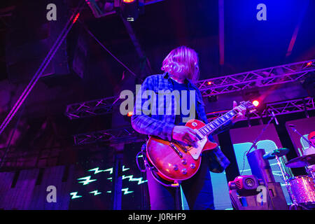 The blur silhouette of rock musician at abstract rock concert Stock Photo