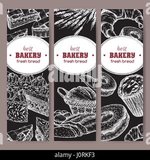 Set of three bakery label templates Stock Vector