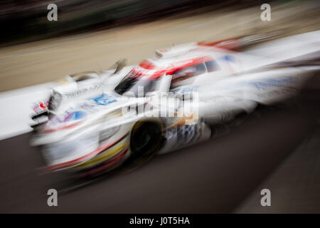 Towcester, Northamptonshire, UK. 16th Apr, 2017. FIA WEC racing team Vaillante Rebellion during the 6 Hours of Silverstone of the FIA World Endurance Championship Autograph session at Silverstone Circuit Credit: Gergo Toth/Alamy Live News Stock Photo