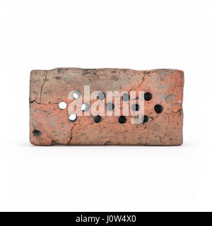 Front view of brick isolated 3d rendering on white background Stock Photo