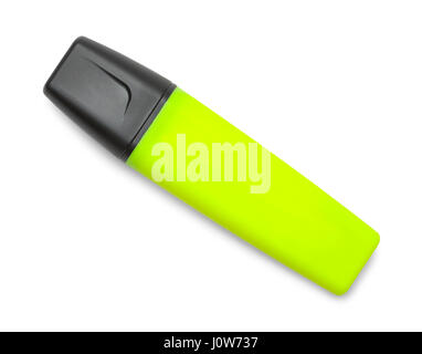 Bright Yellow Highlighter Marker Isolated on White Background. Stock Photo