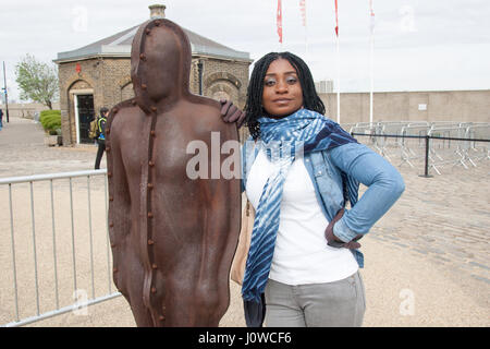 Ghanian African tourist in Woolwhich London Stock Photo