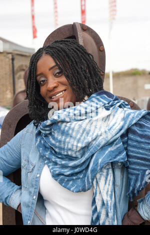 Ghanian African tourist in Woolwhich London Stock Photo