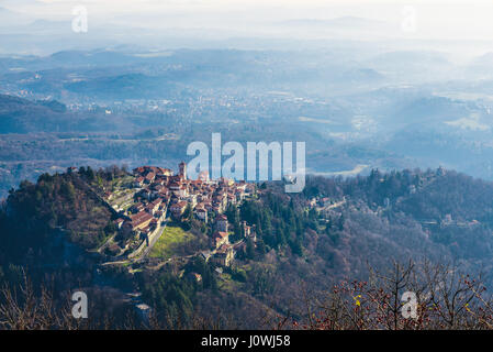 Sacro Monte of Varese, Varese, Italy.To right, the sacred way with six chapels Stock Photo