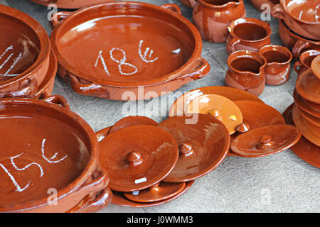 Spanish clay pots on the market Majorca Stock Photo