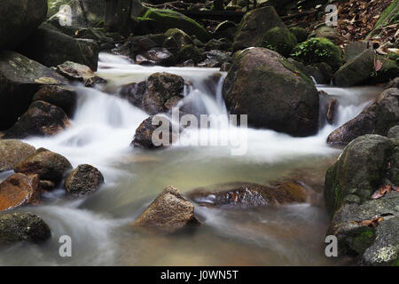 Scenic Shot of the Jeram Toi Waterfall, Negeri Sembilan, Malaysia Stock Photo