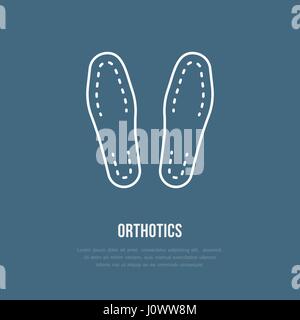 Orthotics icon, line logo. Flat sign for orthopedic equipment, foot protection Stock Vector