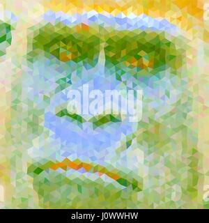 Low poly abstract portrait of gorilla Stock Vector