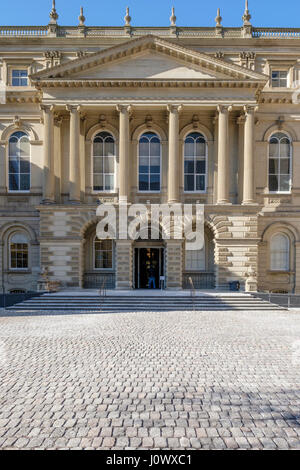 Osgoode Hall building facade, front door, front entrance, downtown Toronto, Ontario, Canada. Stock Photo