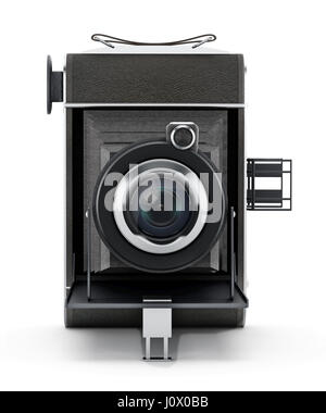 Vintage analogue camera isolated on white background Stock Photo - Alamy