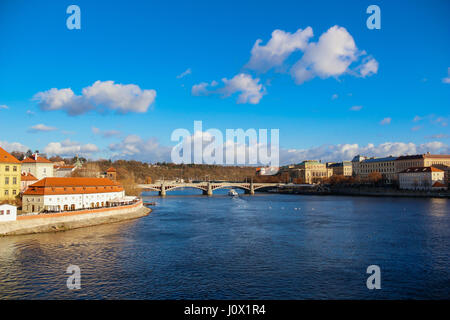 View from Charles Bridge, Prague, Czech Republic Stock Photo
